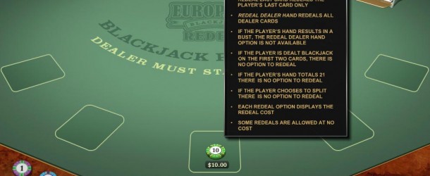Get a better re-deal with European Redeal Blackjack!